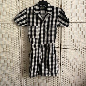 Big Bud Press Short Sleeve Gingham Jumpsuit